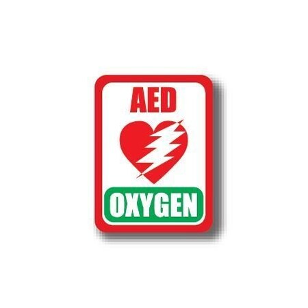 Ergomat 12in x 12in RECTANGLE SIGNS - AED OXYGEN DSV-SIGN 144 #2308 -UEN